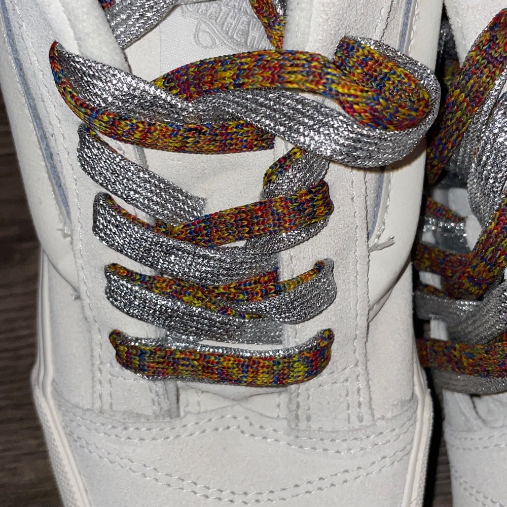 Vans Knu Stack Platform Sneakers White Multi Laces Size 7 NWT - Picture 9 of 9